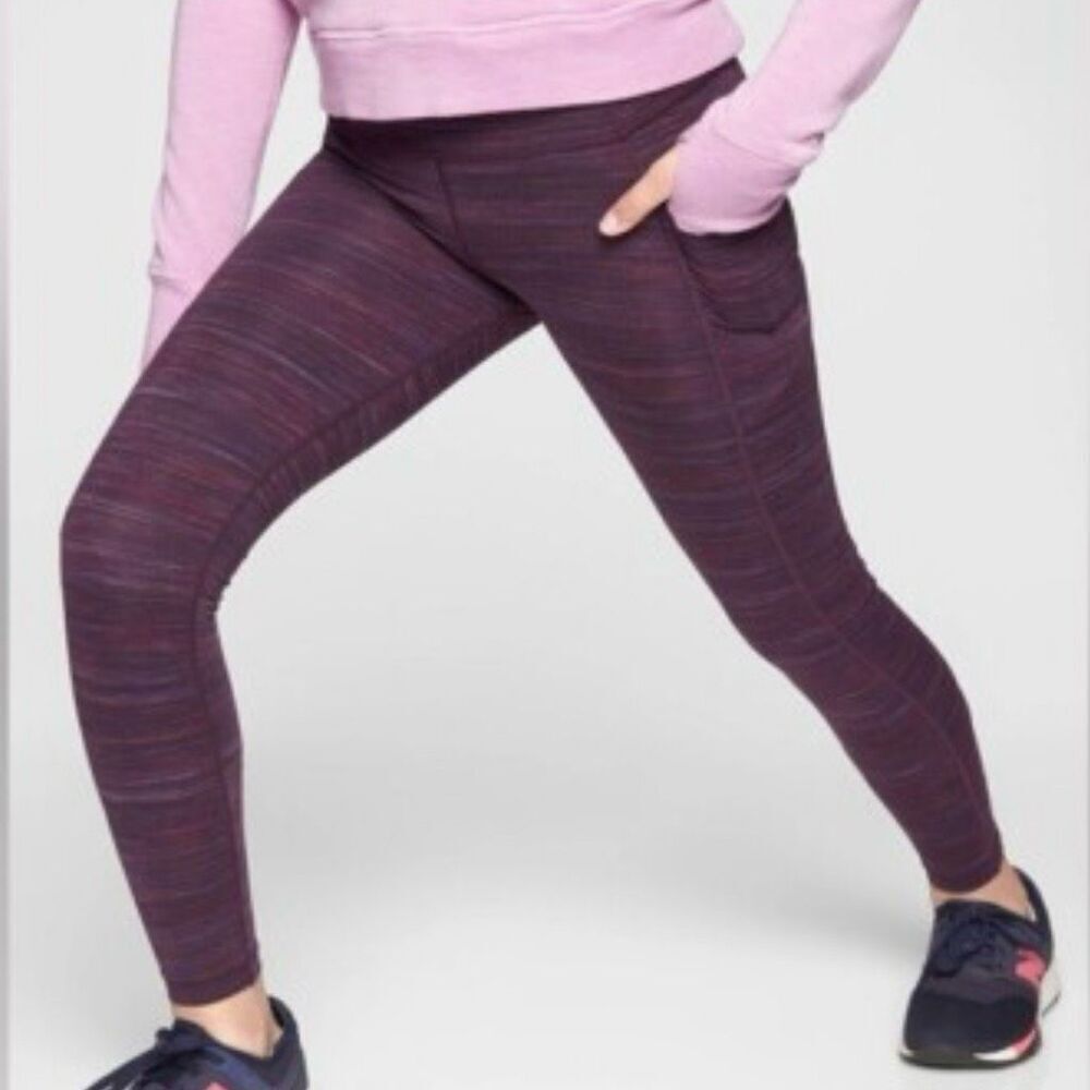 Athleta Girls  Large / 12 Stash Your Treasures Purple Space Dye Leggings